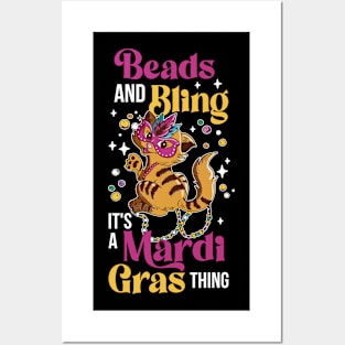 Beads And Bling Funny Mardi Gras Gift Posters and Art